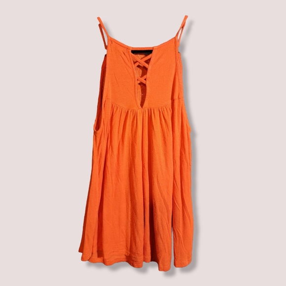 Eyeshadow Womens Tunic with Flower Embroidery Flowy Top in Orange Size Large - Picture 2 of 2